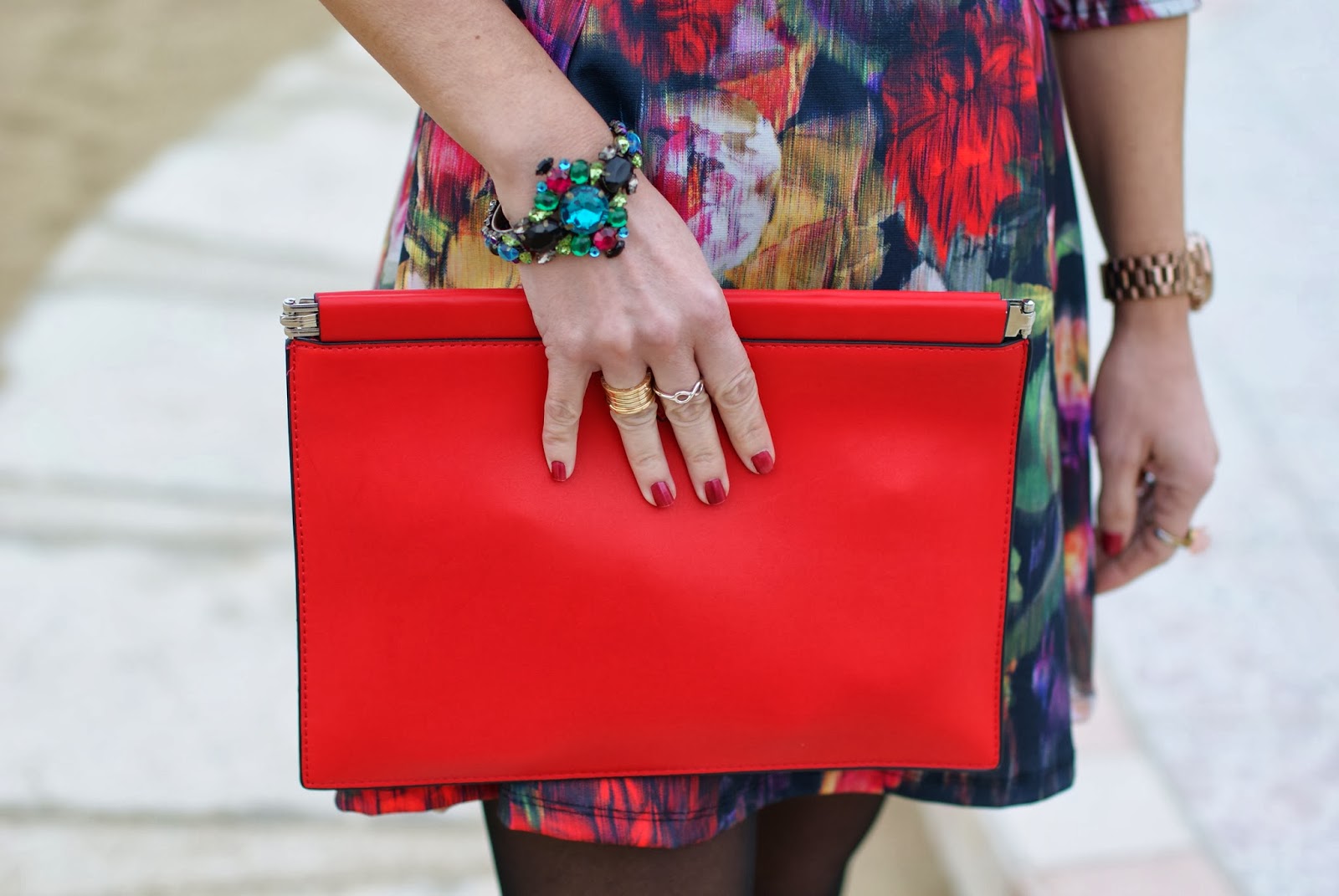 Mercantia salome bracciale, Zara red clutch, Fashion and Cookies, fashion blogger