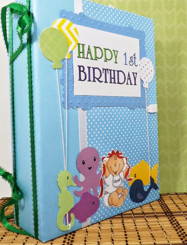 Fairy Cardmaker Baby Boy 1st Birthday Scrapbook Album