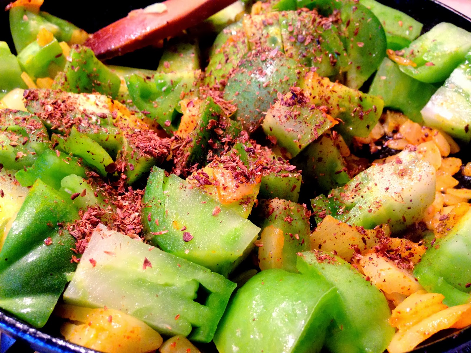 Indian Curried Green Tomatoes Bhaaji M in the World