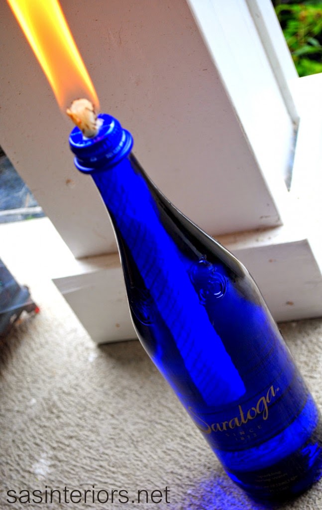 Glass Bottle Turned Candle Do it yourself ideas and projects