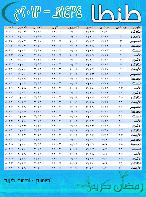 إمساكية شهر رمضان 2013 بمدن مصر %D8%A7%D9%85%D8%B3%D8%A7%D9%83%D9%8A%D8%A9+%D8%B7%D9%86%D8%B7%D8%A7+%D8%B2%D8%B1%D9%82%D8%A7%D8%A1