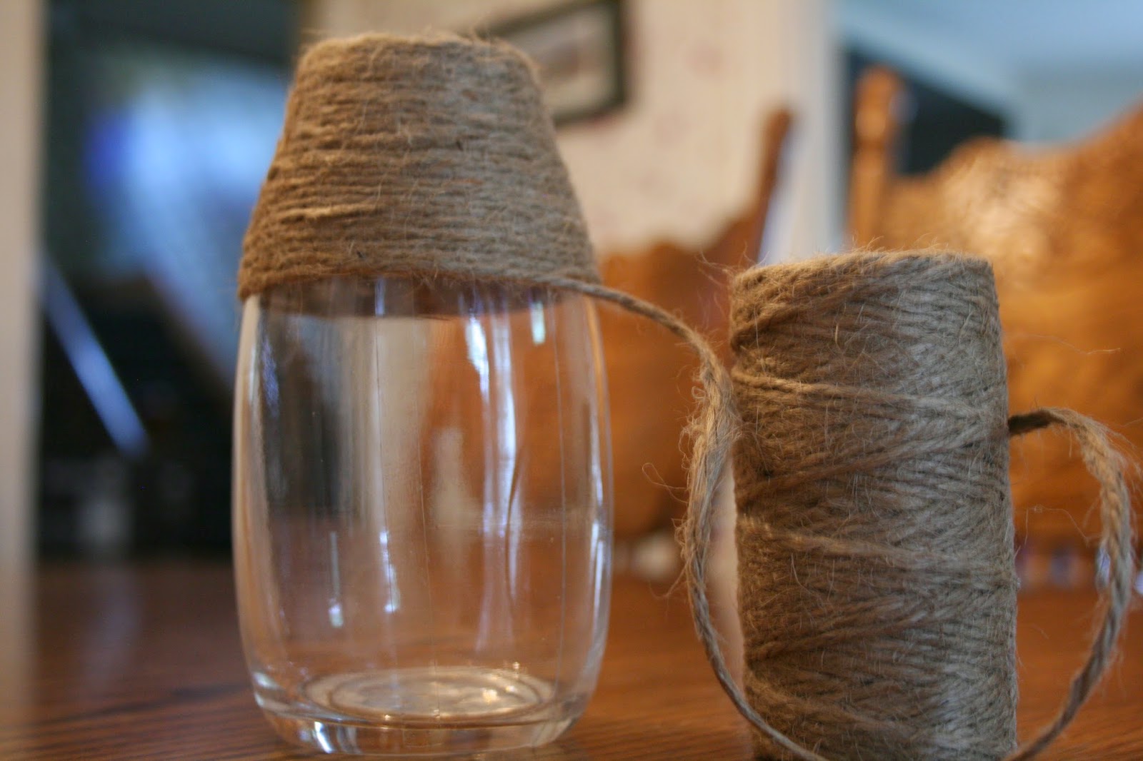 Joie {DIY} TwineWrapped Vase for your Centerpiece