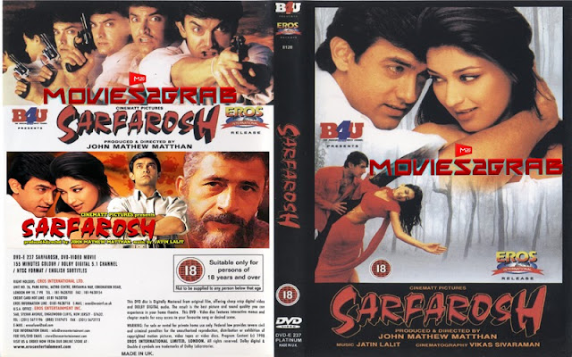 SARFAROSH (1999) con AAMIR HKAH + Jukebox + Vídeos Musicales + Sub. Español Sarfarosh+dvd+cover+f