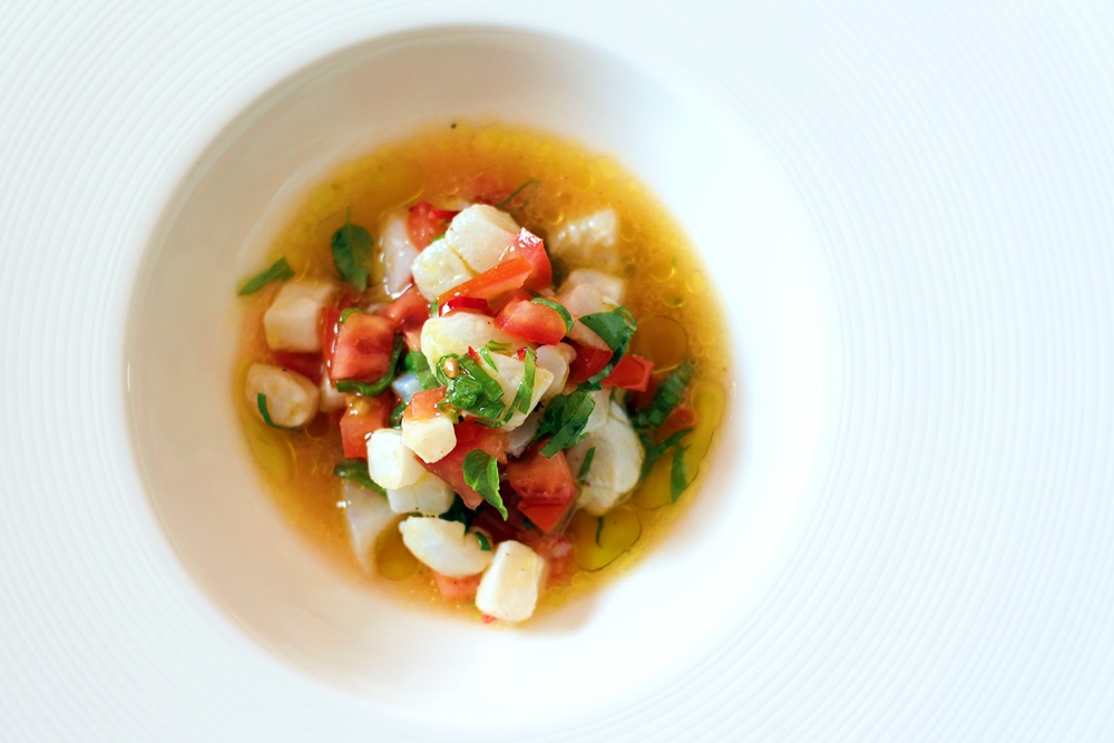 Delicious Tapas Cevichè with tomatoes, cod and holy basil 177