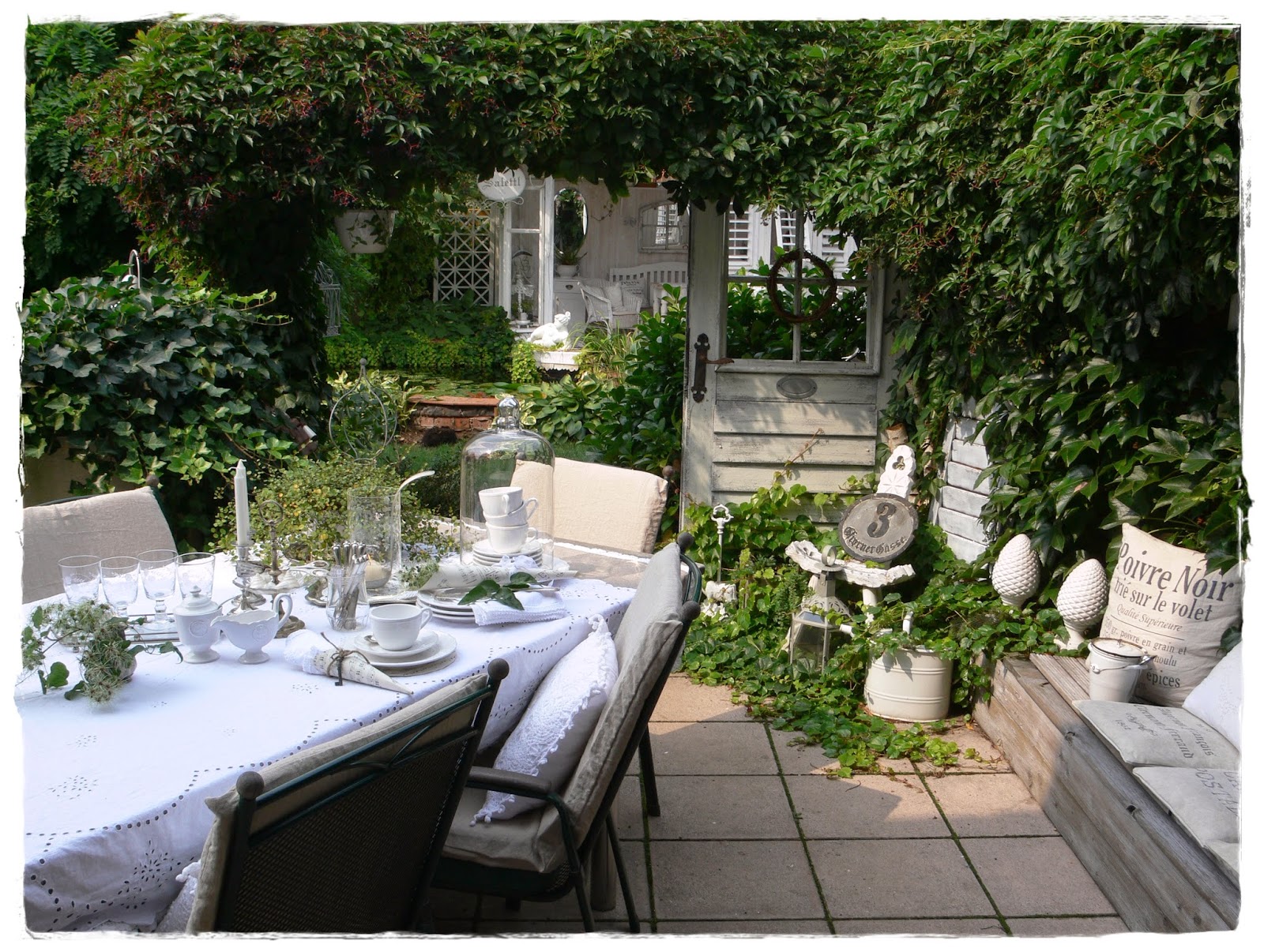 Shabby landhaus: vorher nacher.....garten/laube.....