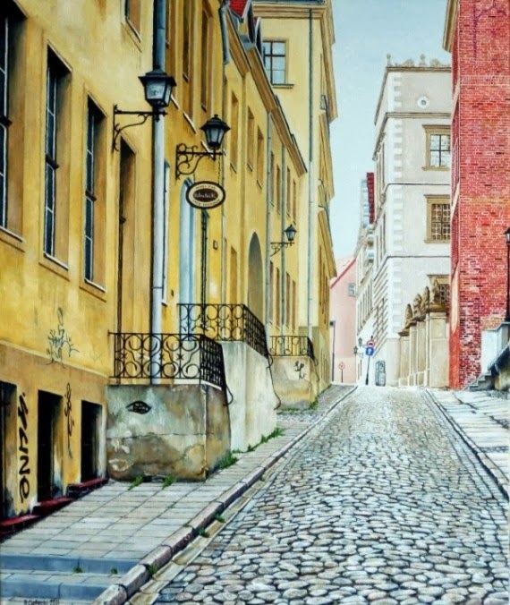 Ulica Kuśnierska w Szczecinie  oil  60 x50
