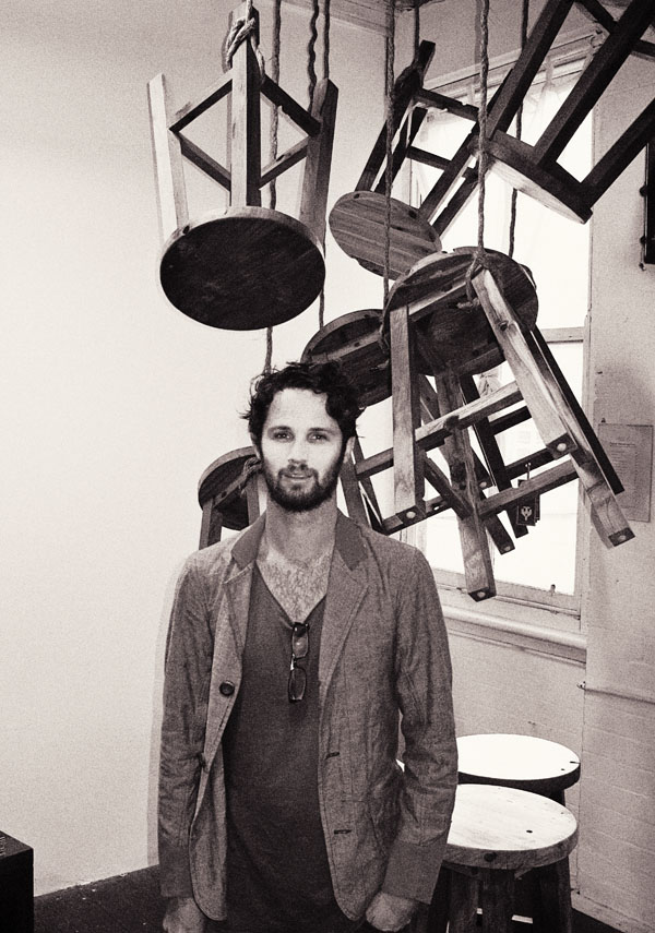 A portrait of Michael Perry at the Walk the Plank opening, China heights gallery 2011