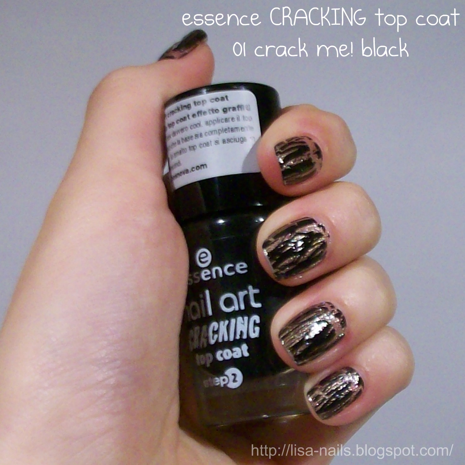 Swatch essence nail art CRACKING top coat No. 01 crack me! black Nails At Home