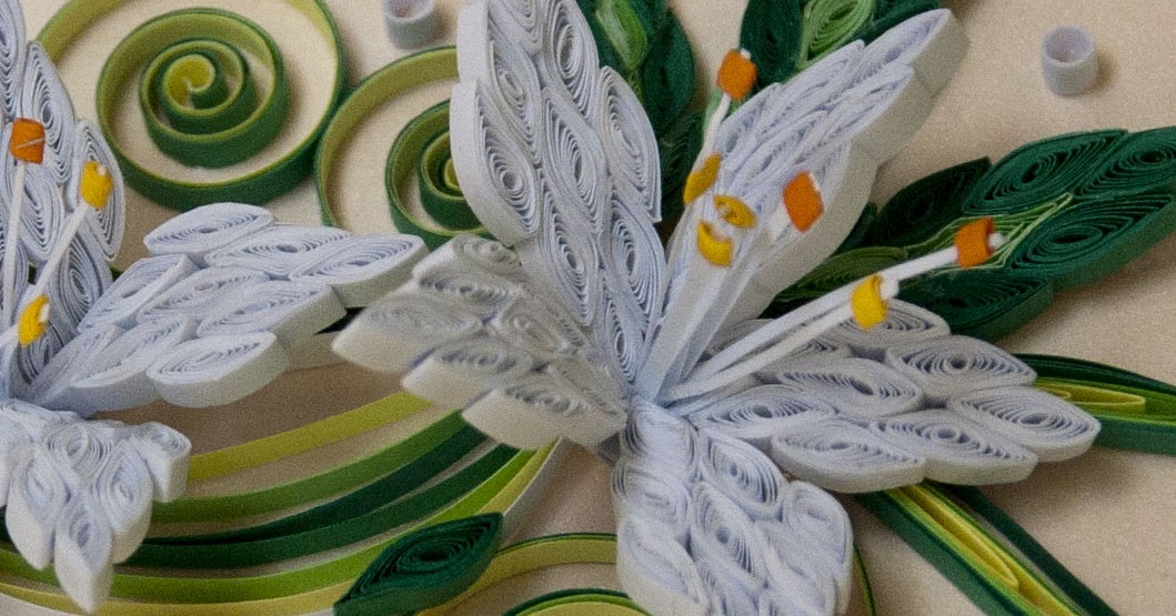 Neli Quilling Art Quilling card white flowers