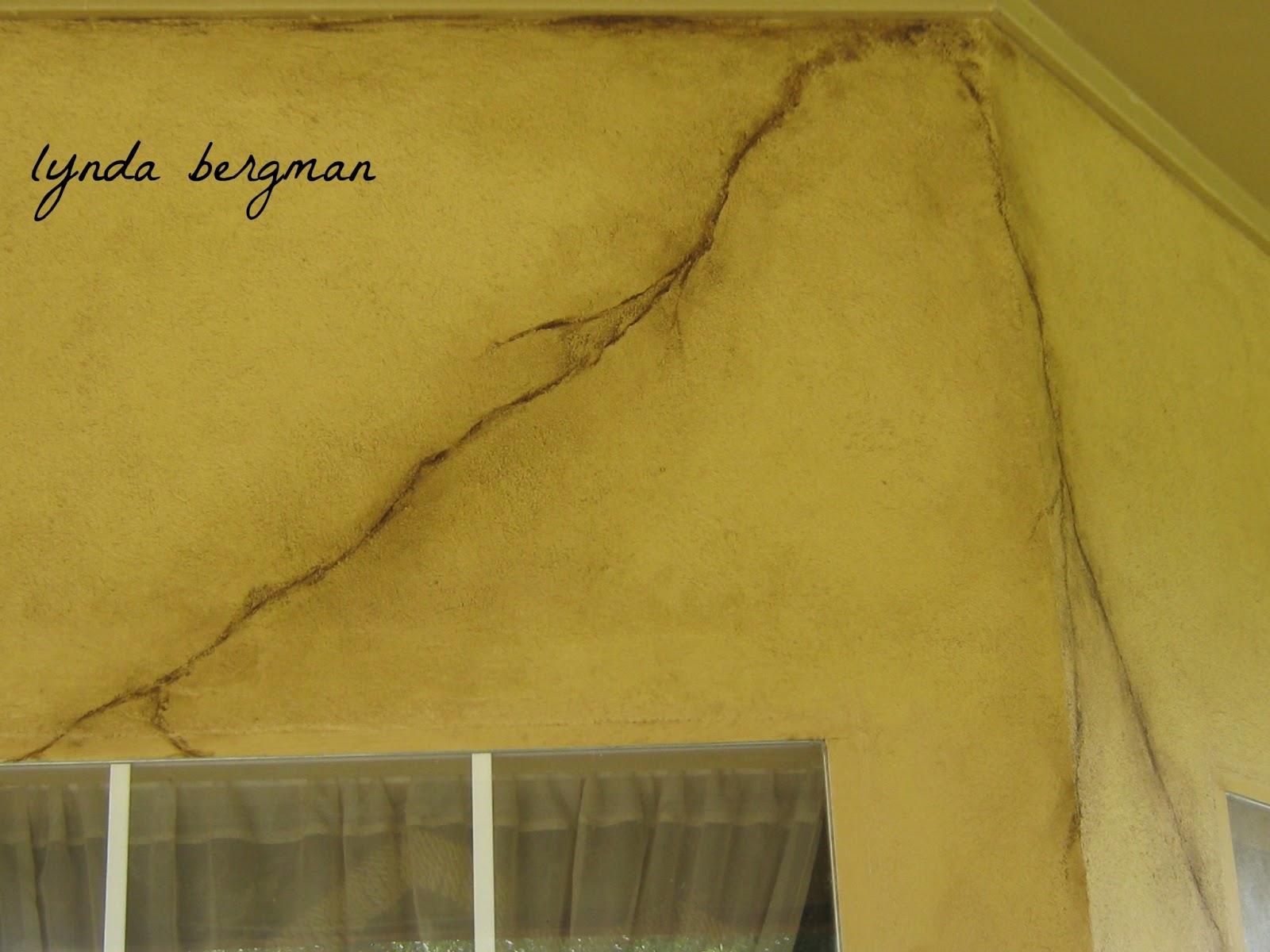 LYNDA BERGMAN DECORATIVE ARTISAN PAINTING TROMPE L'OEIL CRACKS ON A WALL & TUTORIAL