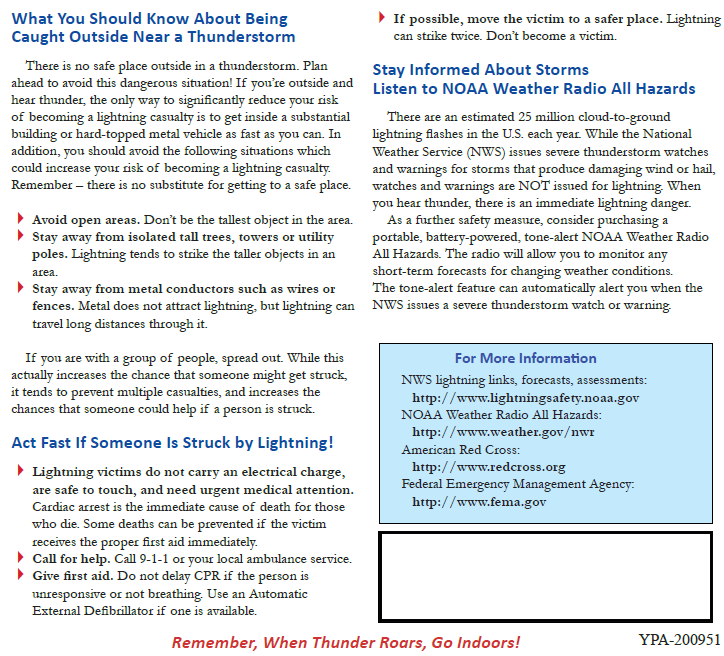 The Spec Ops Blog LIGHTNING SAFETY Lightning Safety Awareness Week is