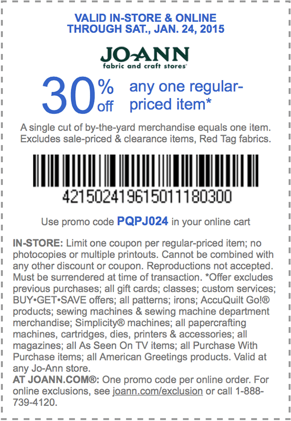 Joann fabrics coupons mobile