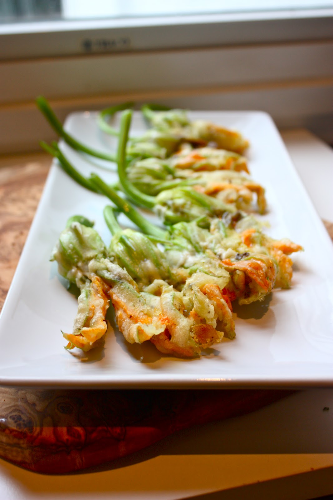 fried squash blossoms Cannella Vita