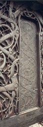 North (West?) portal of the Urnes stave church. North (West?) portal of the Urnes stave church.