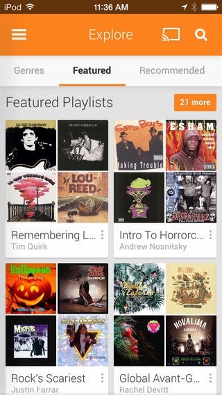 google play music on iPhone google play music on iPhone