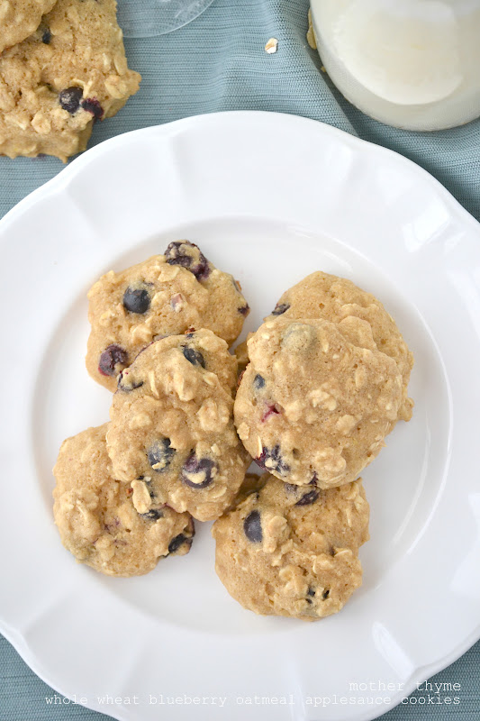 Whole Wheat Blueberry Oatmeal Applesauce Cookies Mother Thyme