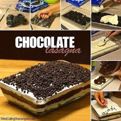 lasagna di cioccolato paso a paso