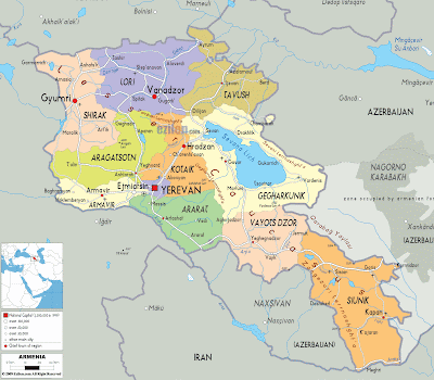 Arménie Carte Pays Département