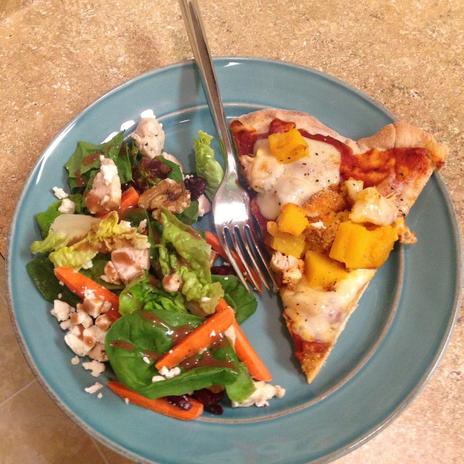 Cardio Pizza Spicy Breaded Chicken and Butternut Squash Pizza with