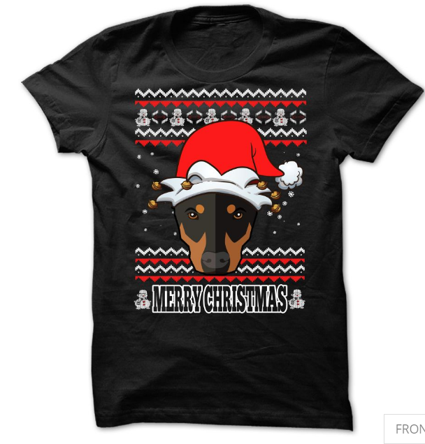 UGLY CHRISTMAS DOBERMAN PINSETTER 70% DISCOUNT