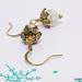 Handcrafted Quartz Earrings with Antique Brass Accents available from Ring of Wire on etsy
