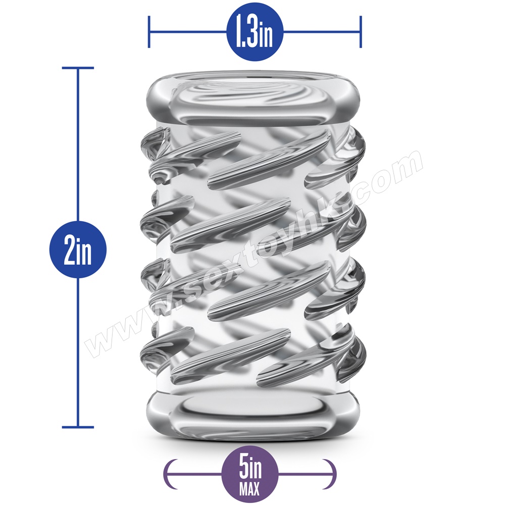 Насадка рельефная Penis Sleeve с закрытой головкой, бесцветная BI-10045E-0702 - Baile - Насадки на Член - Купить