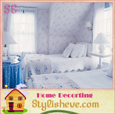 Dormitorios en colores azul y blanco