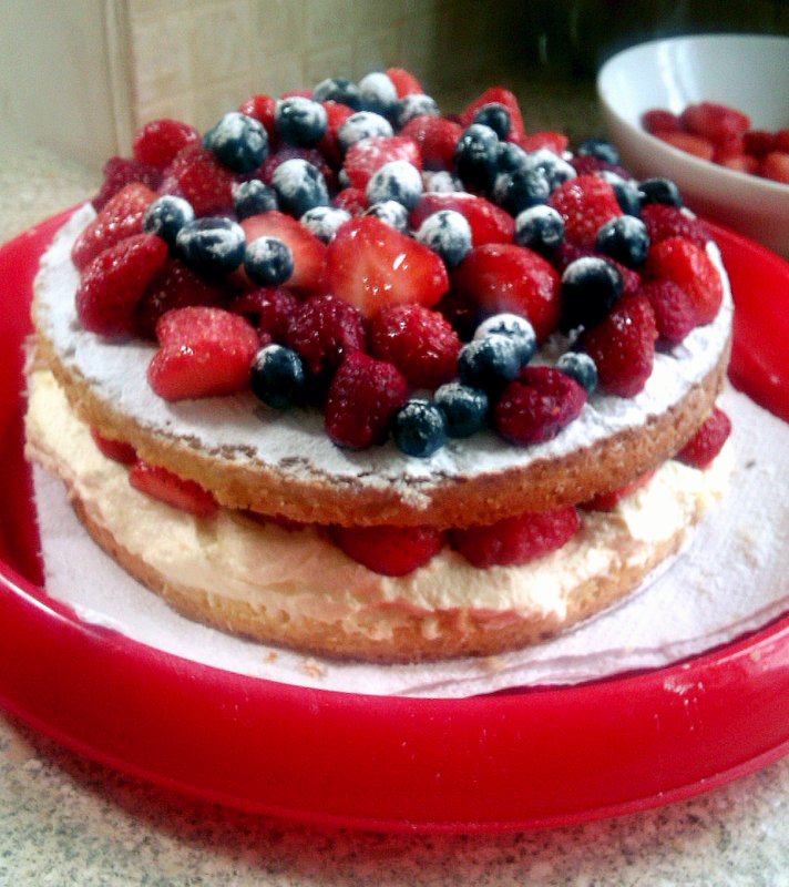 Fresh Fruit and Cream Sponge Cake Pretty and Polished