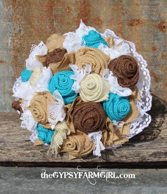 burlap wedding bouquet