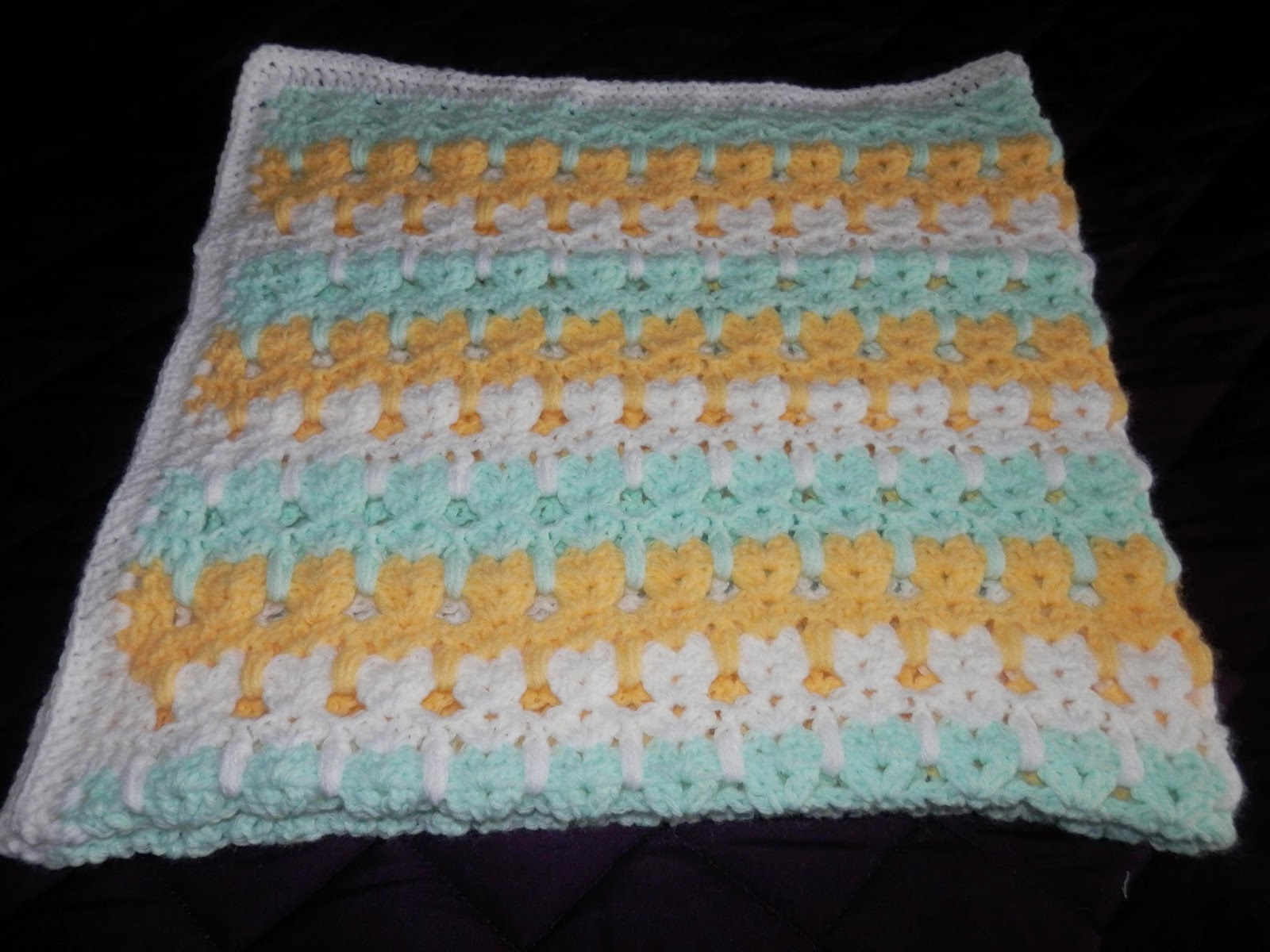 Karens Crocheted Garden of Colors Kittens In A Row Baby Blanket