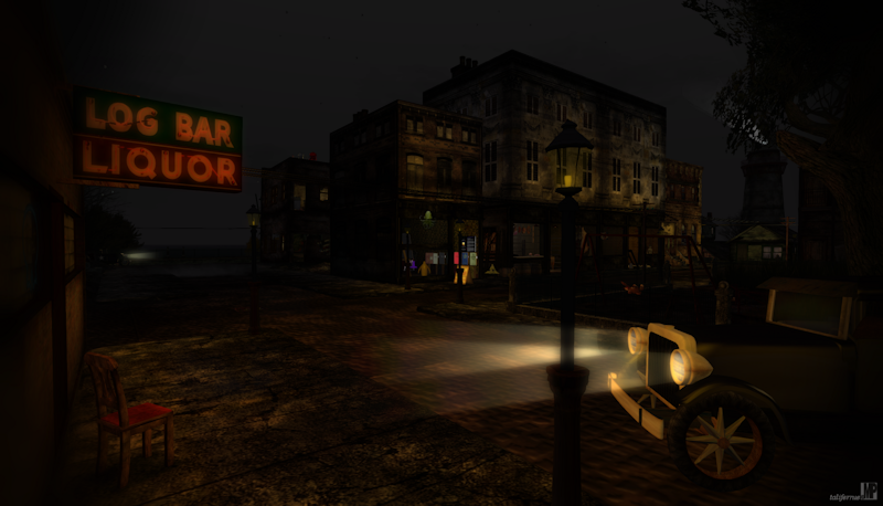 Town-center of Innsmouth. Review of Second Life Destination for a potential photo location - Innsmouth Sim.