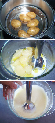 preparación de la crema de patata