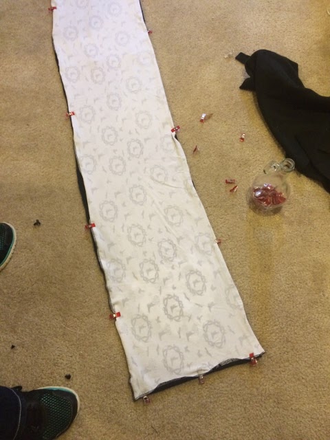 Sew scarf right sides together. Sew scarf right sides together.