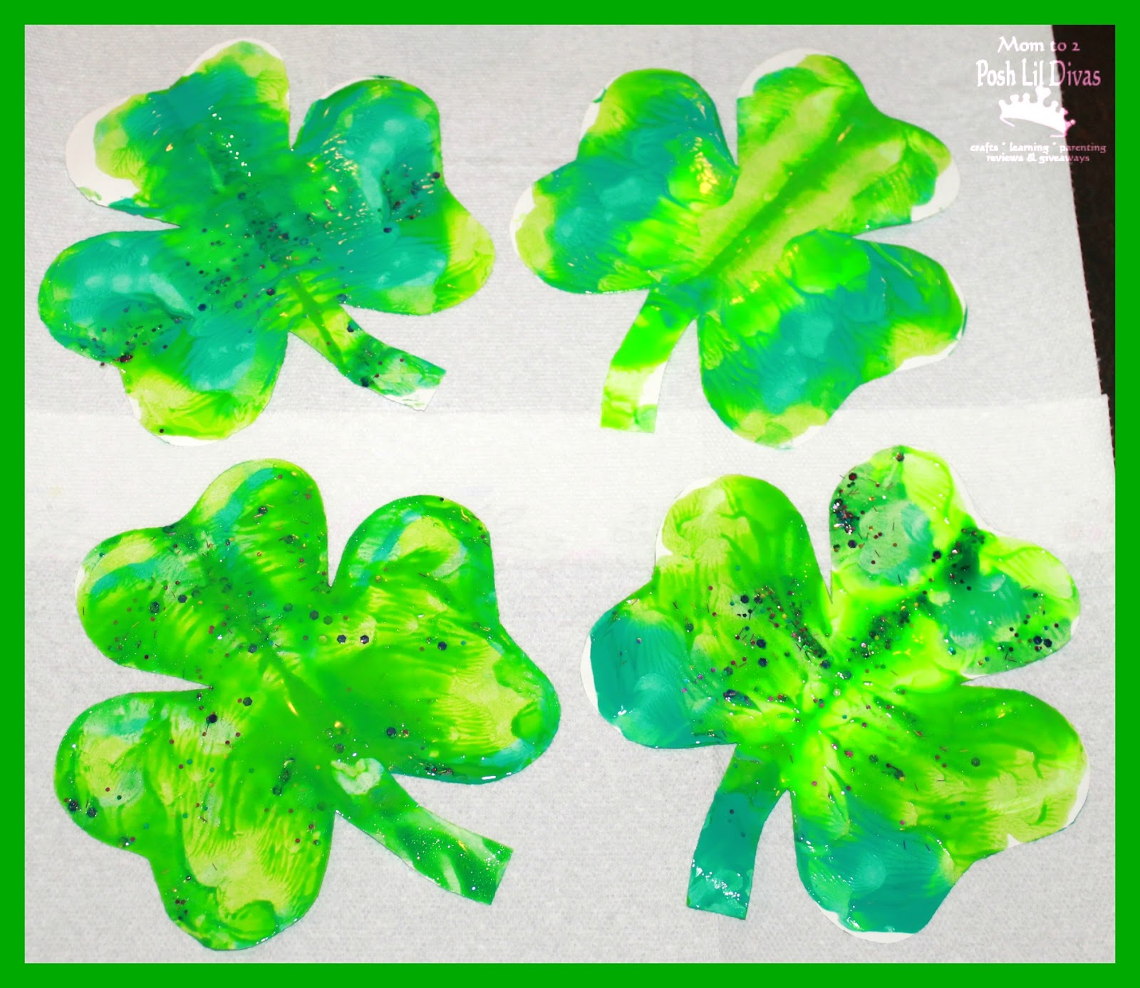 We ended up with lots of fabulous looking shamrocks to decorate our