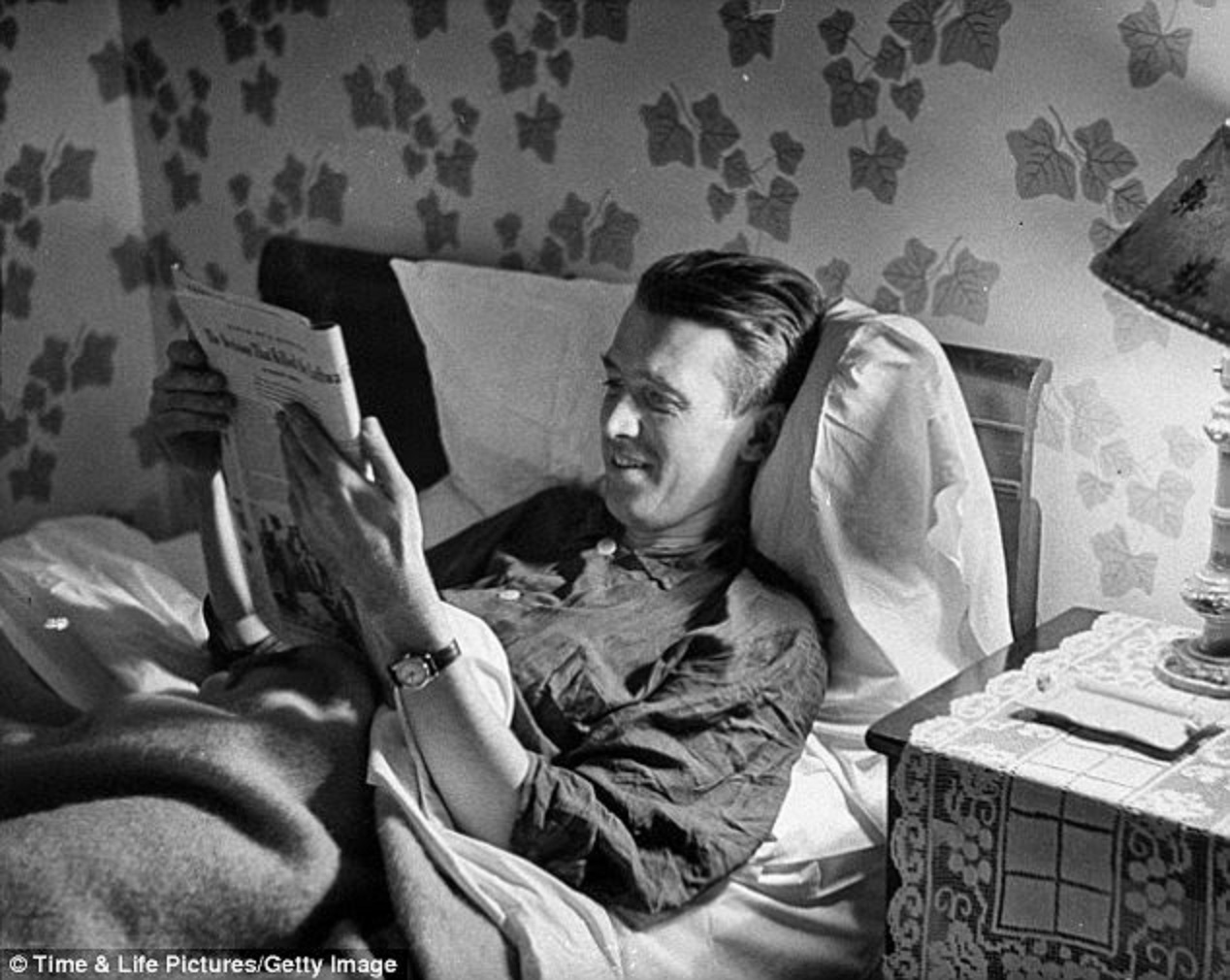 Jimmy Stewart after a hard day at the studio,