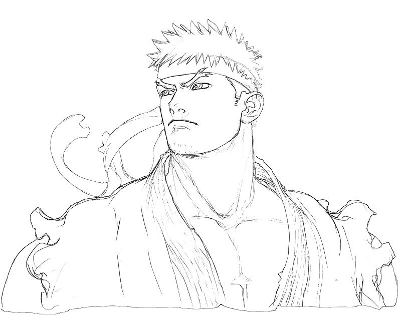 Ryu Coloring Pages ryu from fighter free coloring pages