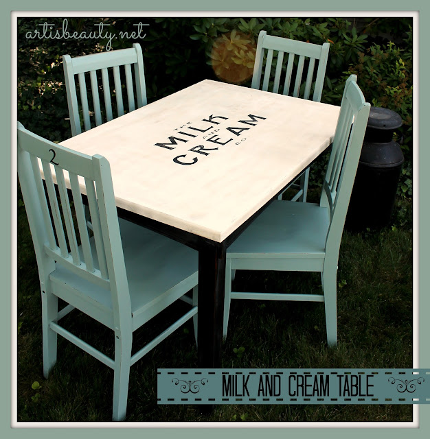 Milk and Cream Table Makeover      Art is Beauty