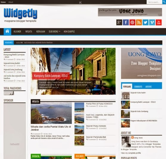 Widgetly Responsive Magazine Blogger Template
