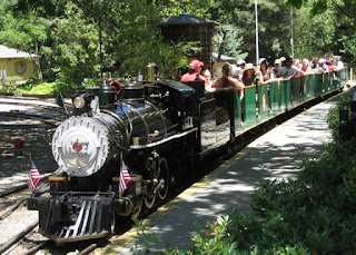 Steam locomotive and train, Oak Meadow Park, Los Gatos, California