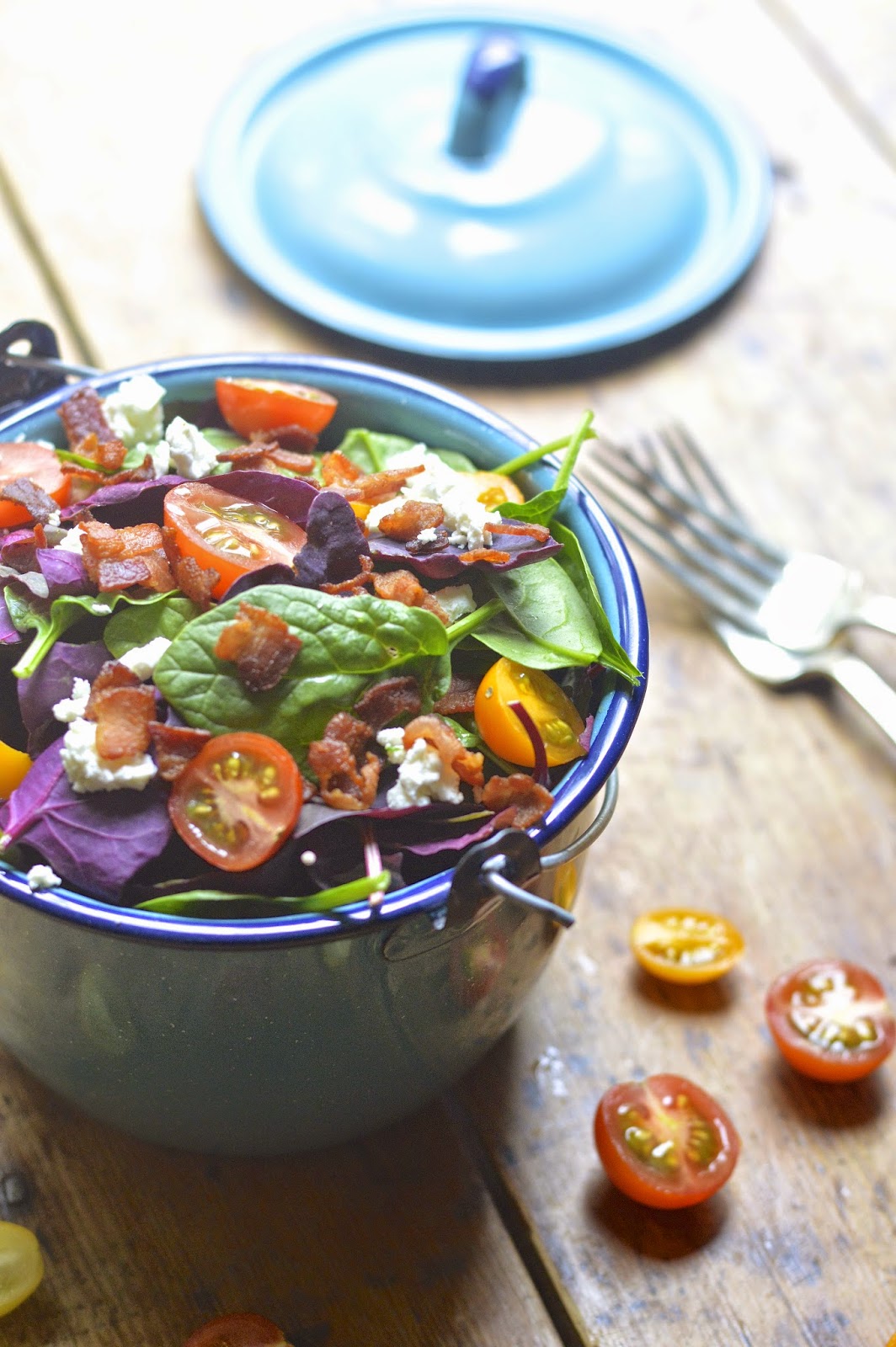Spinach and Bacon Salad | Virtually Homemade: Spinach and Bacon Salad