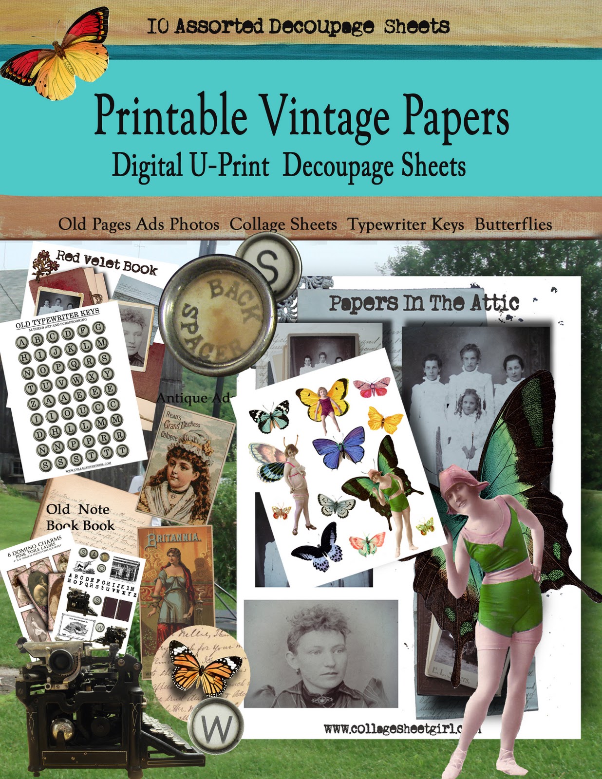 Printable Vintage Papers Decoupage Vintage Papers Book
