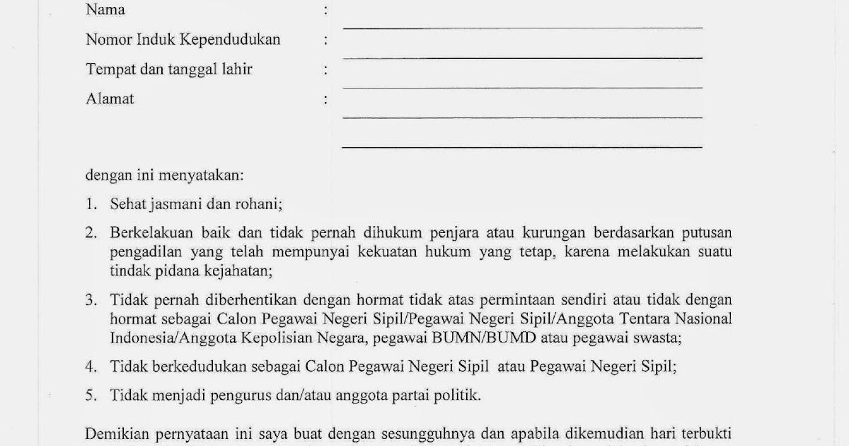 Contoh Surat Lamaran Kerja CPNS BUMN 2018 | Kumpulan ...