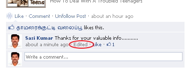 Facebook Comment edit Facebook Comment edit