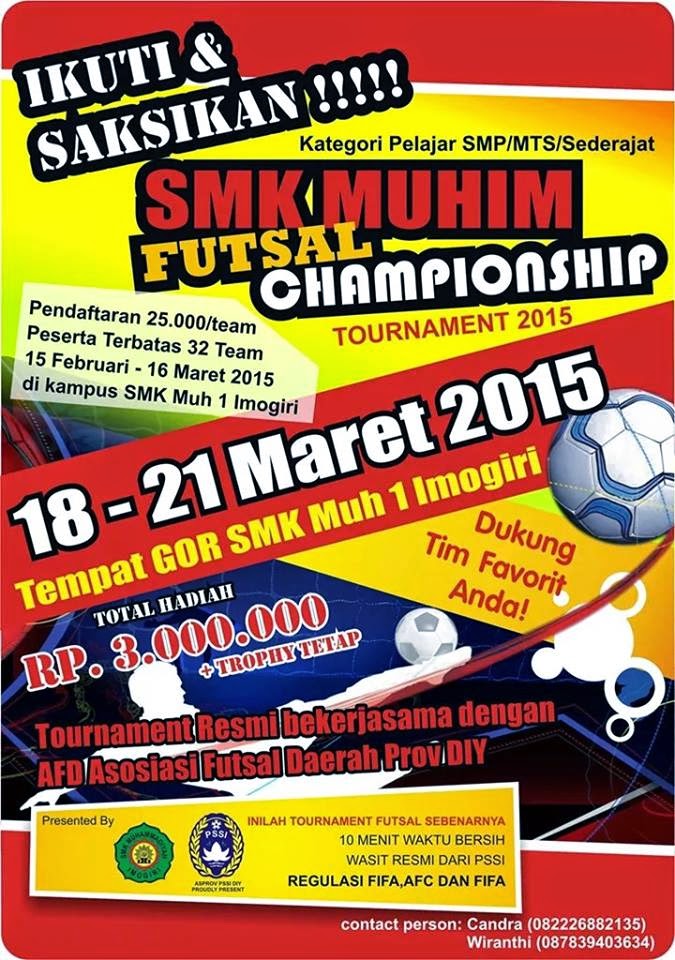 AYO IKUT TURNAMEN FUTSAL SMP se BANTUL, HADIAHNYA NGERI