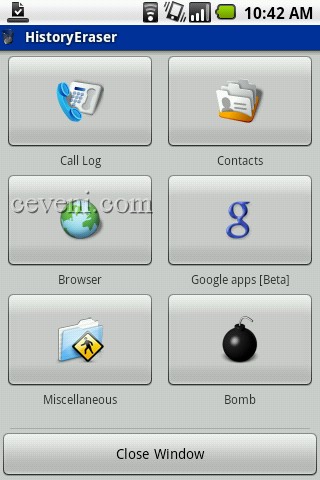 Clearing Android market search