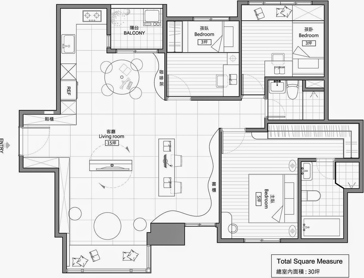 Projeto de apartamento moderno Projeto de apartamento moderno