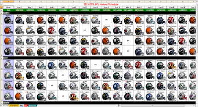 nfl schedule in excel