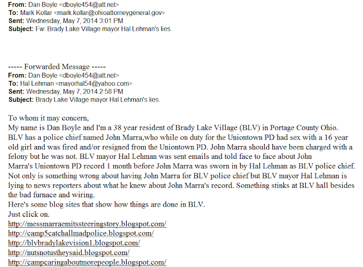 Brady Lake Village mayor Hal Lehman is having trouble with his lying trouble.