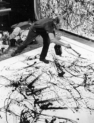 Dripping Jackson Pollock trabajando con dripping