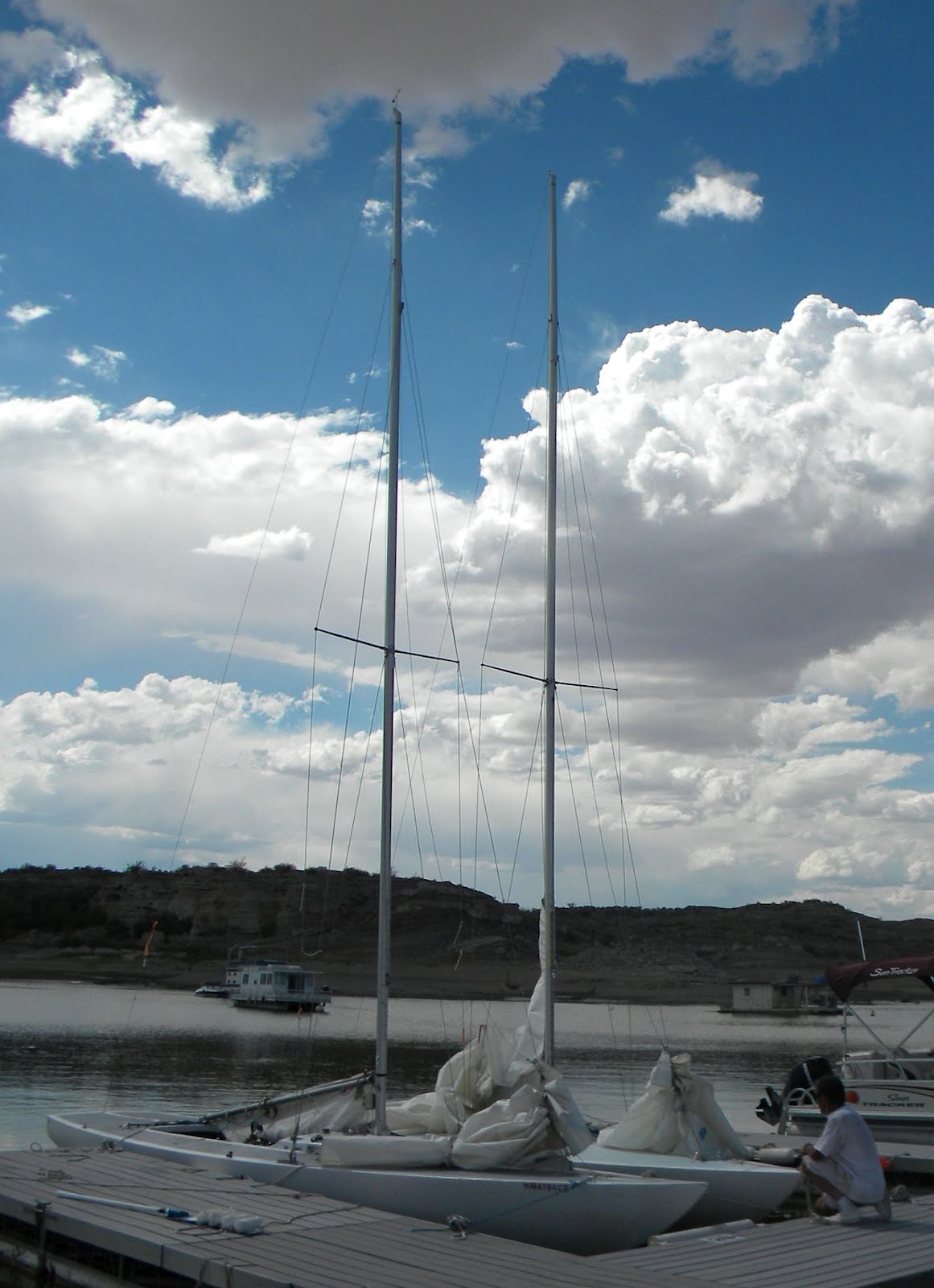 Desert Sea New Mexico and Southwestern Sailing Etchells sailboat work and launch, 2 August